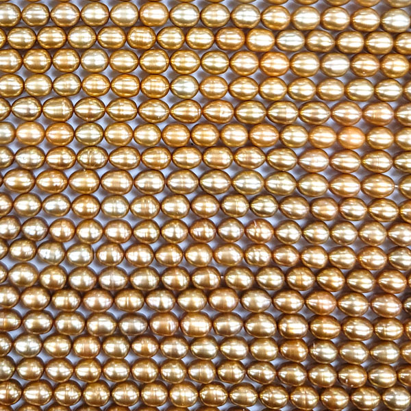 FRESHWATER PEARL RICE 6-6.5MM COPPER